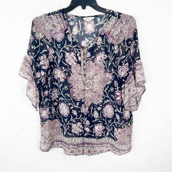[Style & Co] Floral Sheer Blouse - Picture 1 of 2